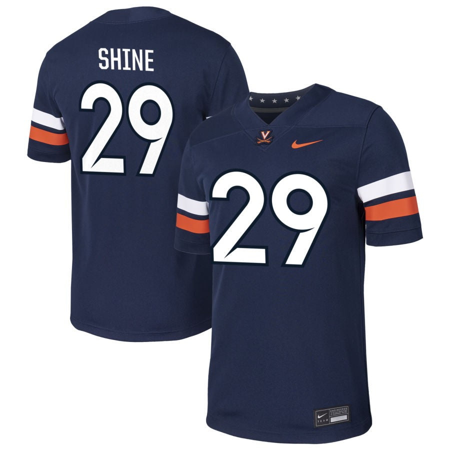 Kempton Shine Men's Nike  Navy Virginia Cavaliers Pick-A-Player NIL Football Game Jersey