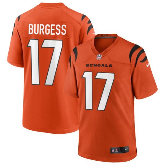 Cole Burgess Youth Nike Orange Cincinnati Bengals Alternate Game Custom Jersey