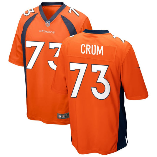 Frank Crum Men's Nike Orange Denver Broncos Custom Game Jersey