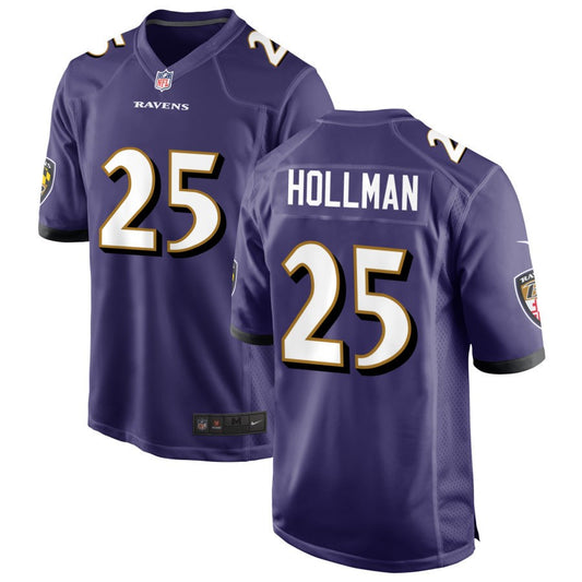 Ka'dar Hollman Men's Nike Purple Baltimore Ravens Custom Game Jersey