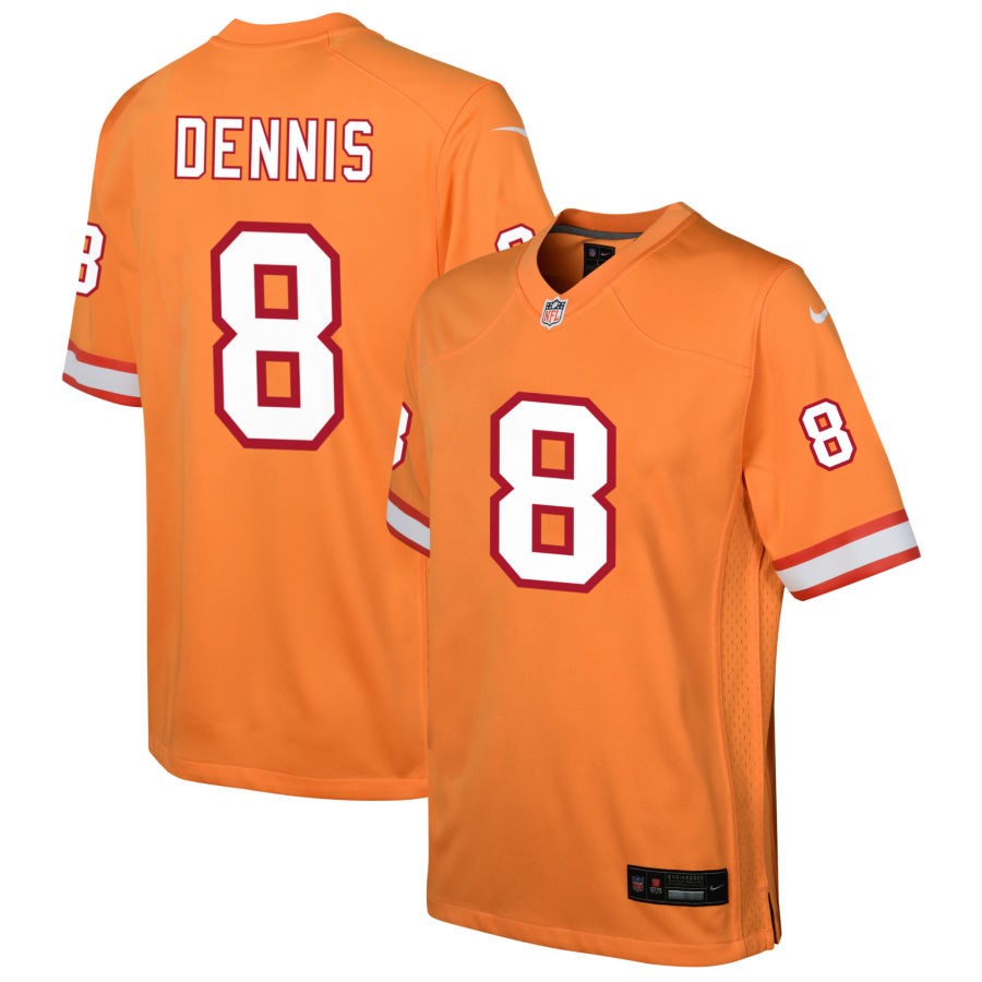 SirVocea Dennis Youth Nike Orange Tampa Bay Buccaneers Custom Throwback Game Jersey