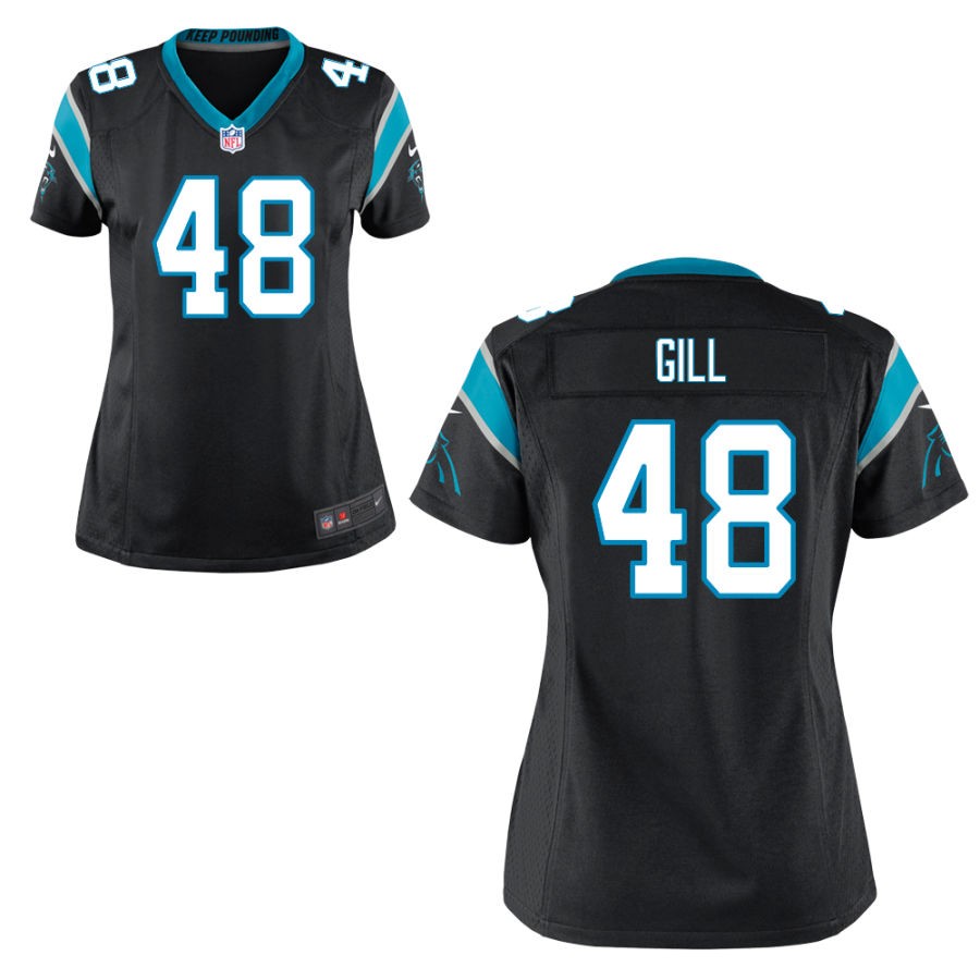 Cam Gill Women's Nike Black Carolina Panthers Customized Game Jersey