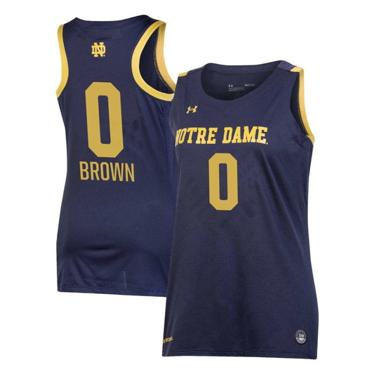 Jenna Brown Women's Under Armour Navy Notre Dame Fighting Irish Pick-A-Player NIL Women's Basketball Jersey