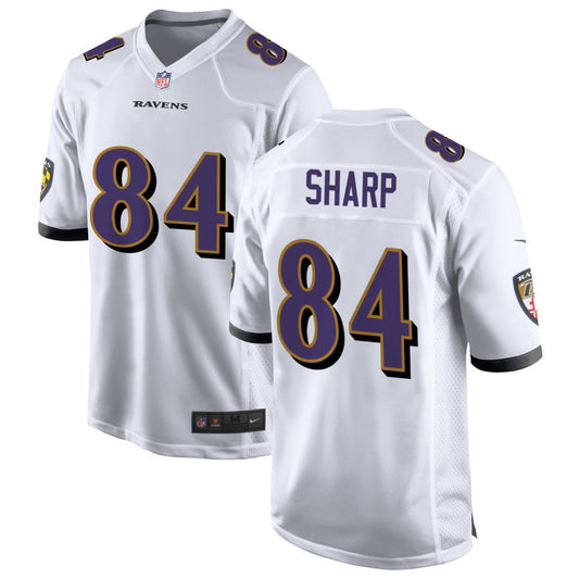 Riley Sharp Men's Nike White Baltimore Ravens Custom Game Jersey