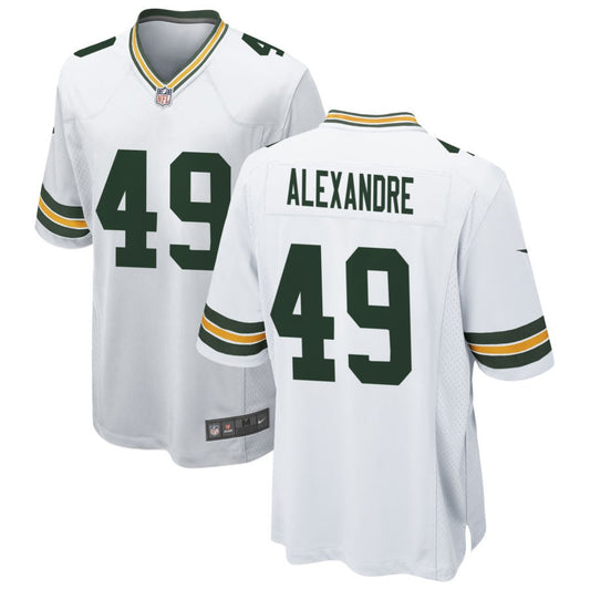 Deslin Alexandre Men's Nike White Green Bay Packers Custom Game Jersey