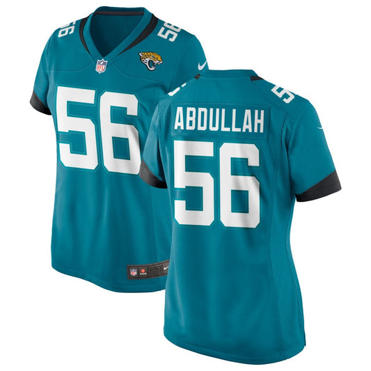 Yasir Abdullah Women's Nike Teal Jacksonville Jaguars Alternate Custom Game Jersey