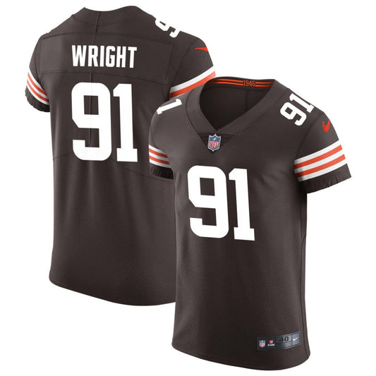 Alex Wright Men's Nike Brown Cleveland Browns Vapor Elite Custom Jersey