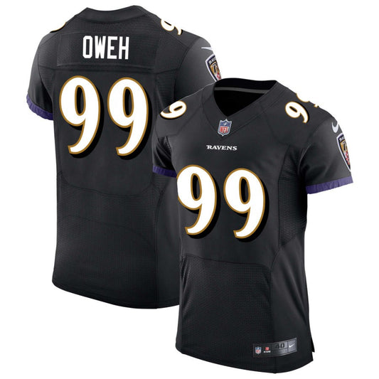 Odafe Oweh Men's Nike Black Baltimore Ravens Speed Machine Elite Custom Jersey