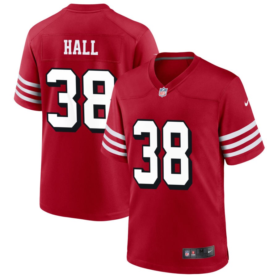 Kemon Hall Men's Nike Scarlet San Francisco 49ers Alternate Custom Game Jersey