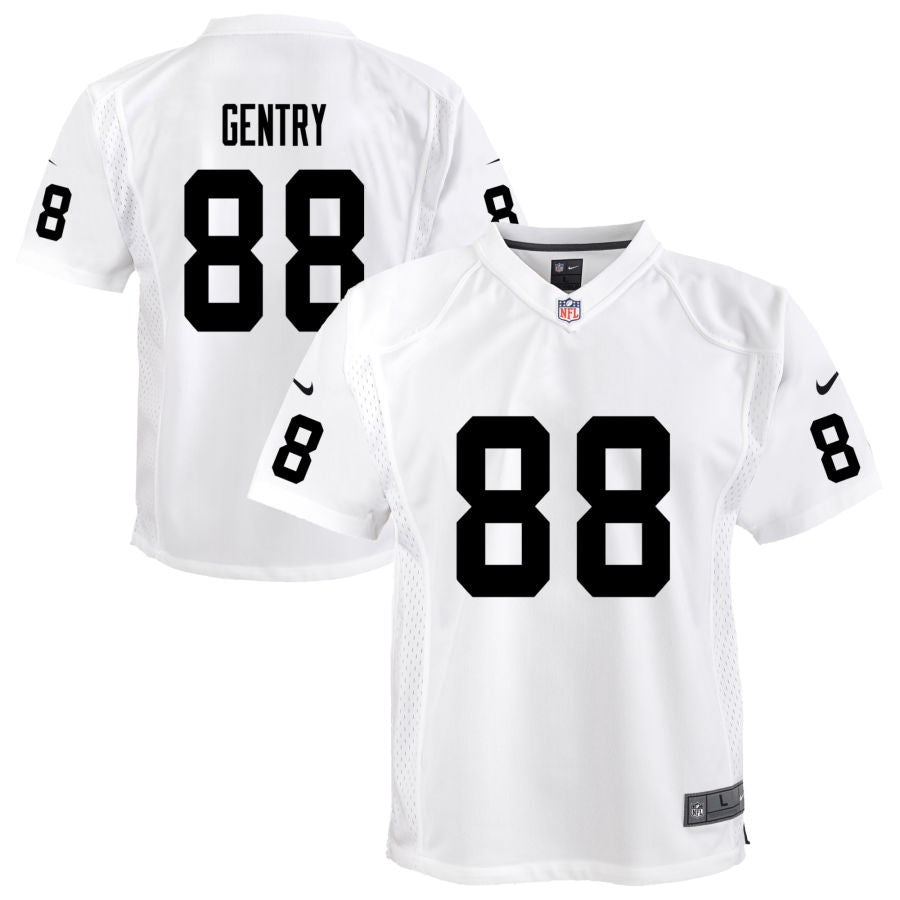 Zach Gentry Youth Nike White Las Vegas Raiders Team Custom Game Jersey