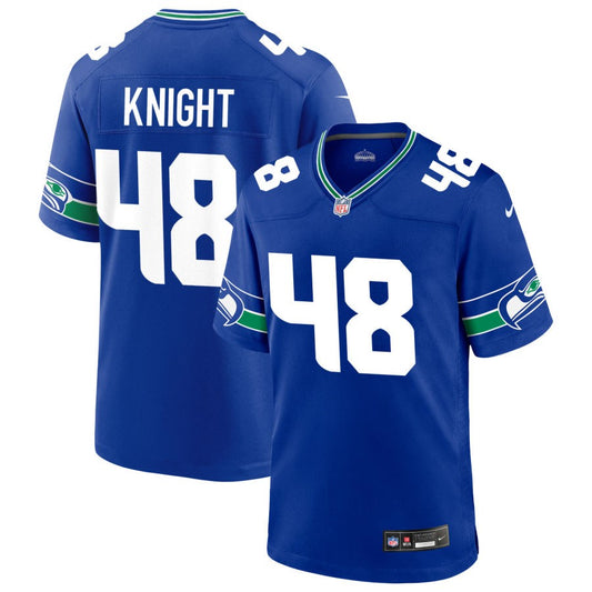 Tyrice Knight Men's Nike Royal Seattle Seahawks Throwback Custom Jersey