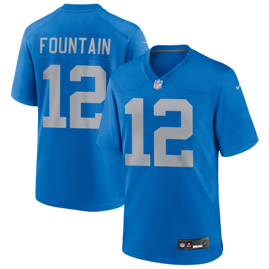 Daurice Fountain Men's Nike Blue Detroit Lions Alternate Custom Game Jersey