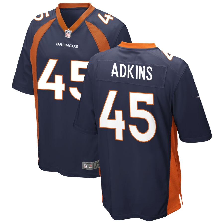 Nate Adkins Men's Nike Navy Denver Broncos Alternate Custom Game Jersey