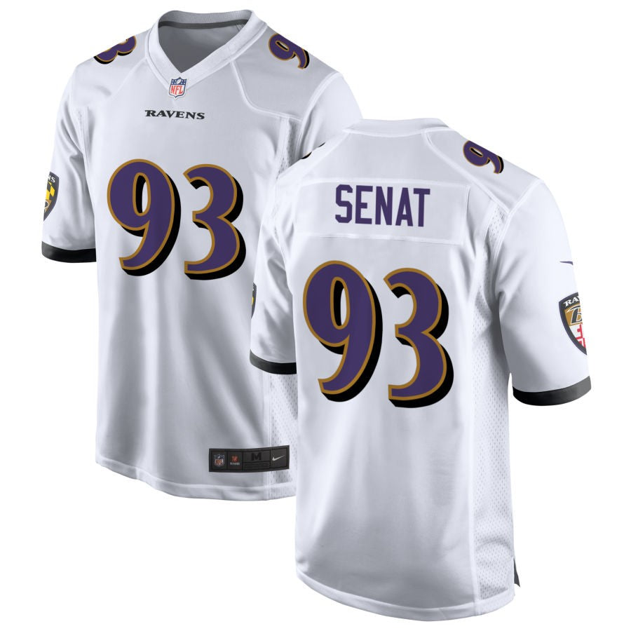 Deadrin Senat Men's Nike White Baltimore Ravens Custom Game Jersey