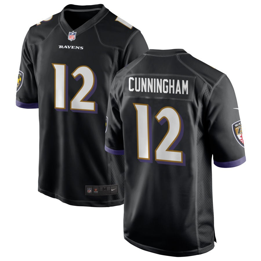 Malik Cunningham Men's Nike Black Baltimore Ravens Alternate Custom Game Jersey