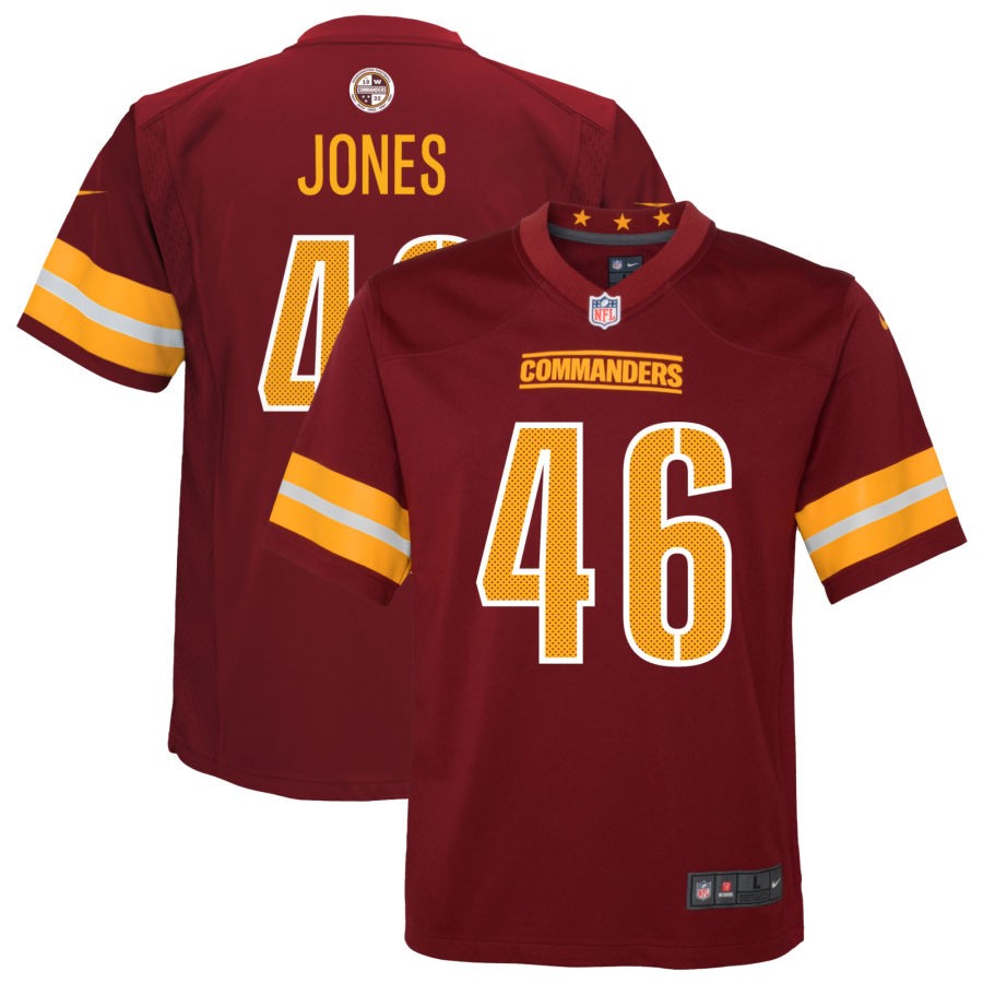 Austin Jones Youth Nike Burgundy Washington Commanders Game Custom Player Jersey