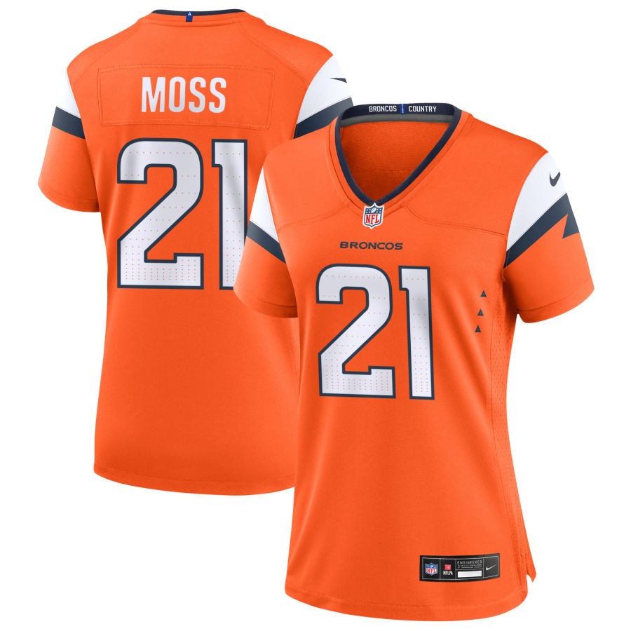 Riley Moss Women's Nike  Orange Denver Broncos Custom Game Jersey