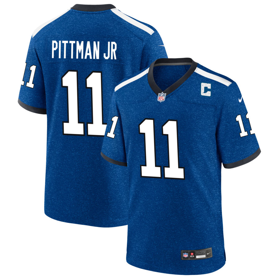 Michael Pittman Jr Men's Nike  Blue Indiana Nights Indianapolis Colts Alternate Custom Game Jersey