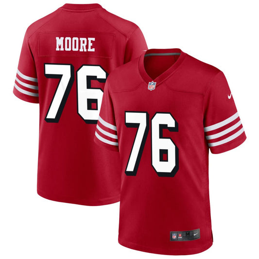 Jaylon Moore Men's Nike Scarlet San Francisco 49ers Alternate Custom Game Jersey