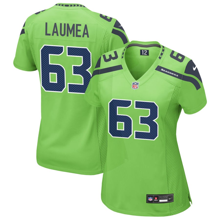 Sataoa Laumea Women's Nike Neon Green Seattle Seahawks Alternate Custom Game Jersey