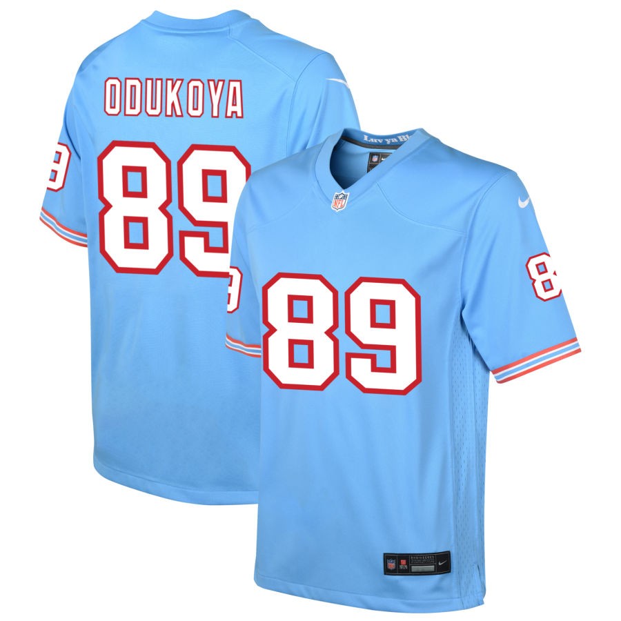 Thomas Odukoya Youth Nike Light Blue Tennessee Titans Oilers Throwback Custom Game Jersey