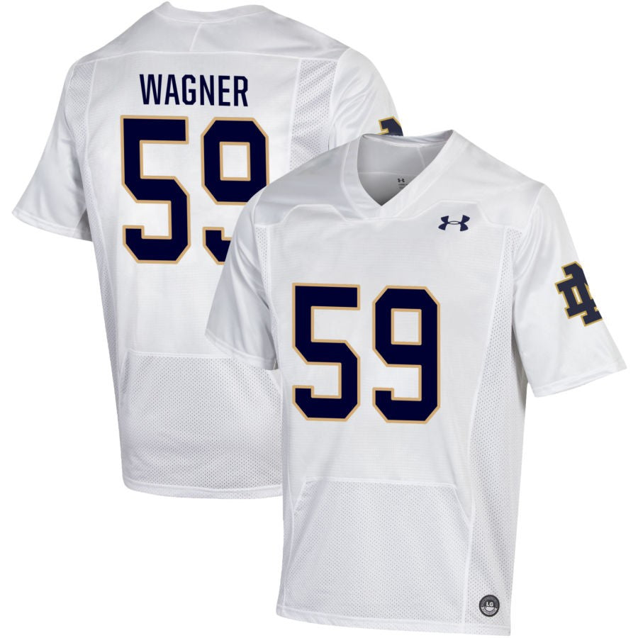 Aamil Wagner Men's Under Armour White Notre Dame Fighting Irish Pick-A-Player NIL Replica Football Jersey