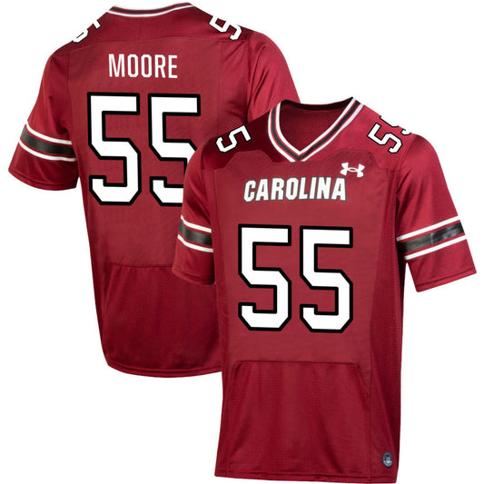 Jakai Moore Men's Under Armour  Garnet South Carolina Gamecocks NIL Pick-A-Player Replica Football Jersey