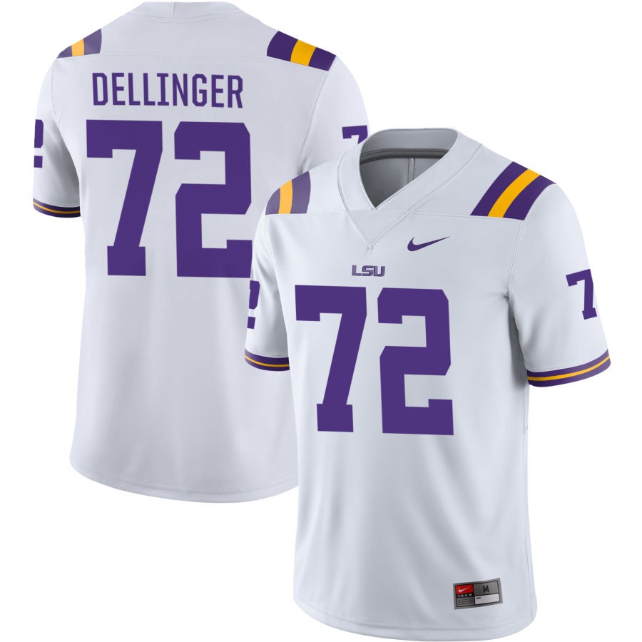 Garrett Dellinger Men's Nike White LSU Tigers Pick-A-Player NIL Replica Football Jersey