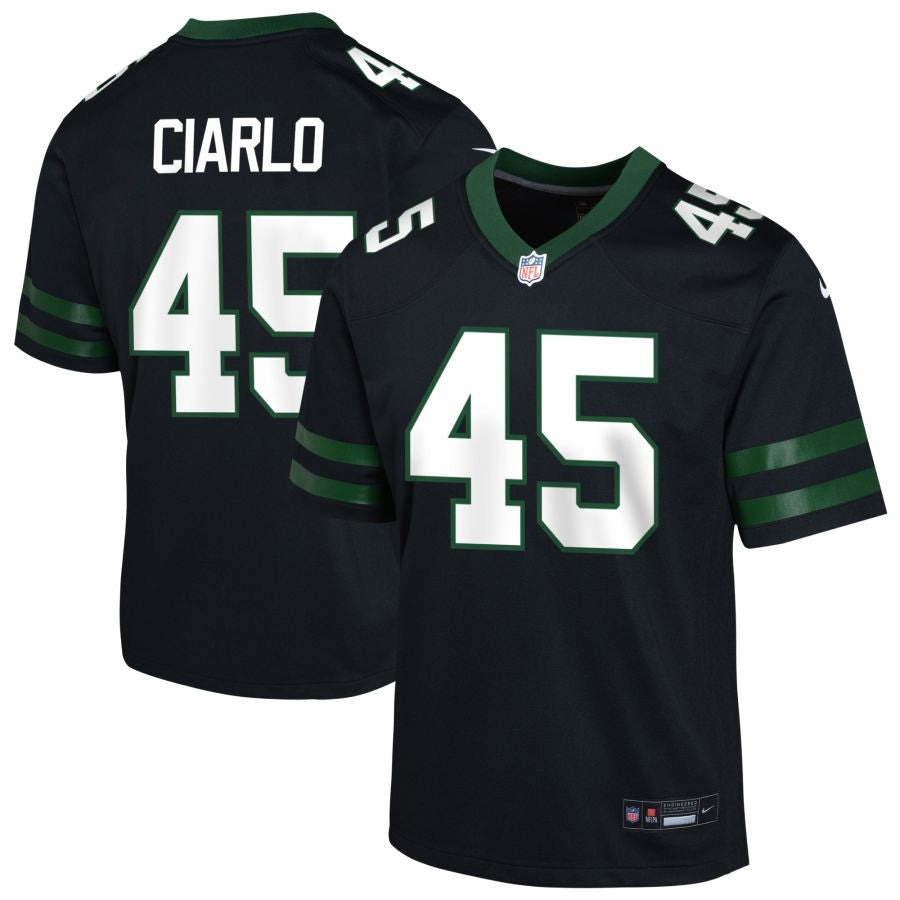 Jimmy Ciarlo Youth Nike  Legacy Black New York Jets Alternate Custom Game Jersey