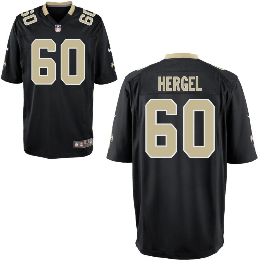 Kyle Hergel Youth Nike Black New Orleans Saints Custom Game Jersey