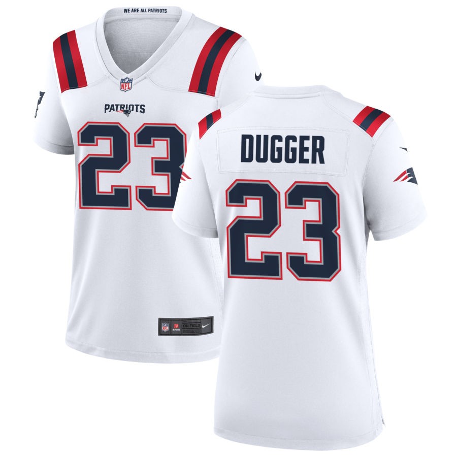 Kyle Dugger Women's Nike New England Patriots White Custom Game Jersey