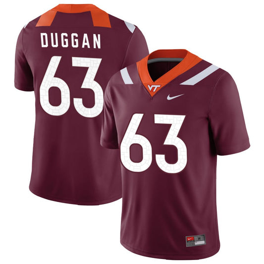 Griffin Duggan Men's Nike Maroon Virginia Tech Hokies Pick-A-Player NIL Replica Football Jersey