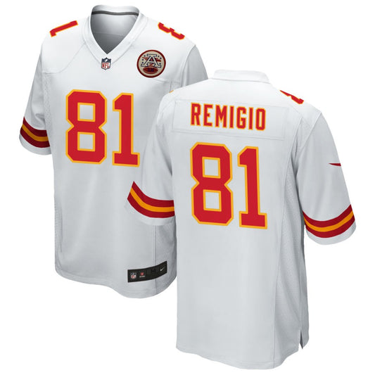 Nikko Remigio Men's Nike White Kansas City Chiefs Custom Game Jersey