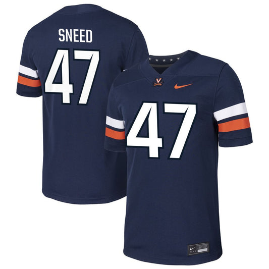 Gabe Sneed Men's Nike  Navy Virginia Cavaliers Pick-A-Player NIL Football Game Jersey