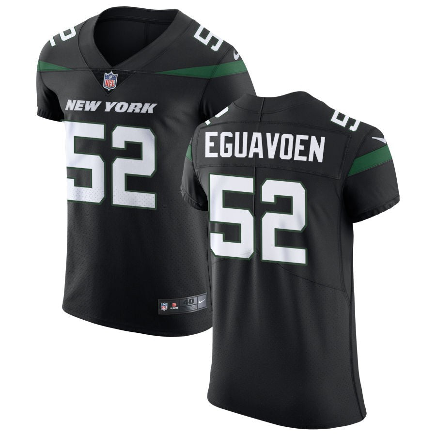 Sam Eguavoen Men's Nike Stealth Black New York Jets Vapor Untouchable Elite Custom Jersey