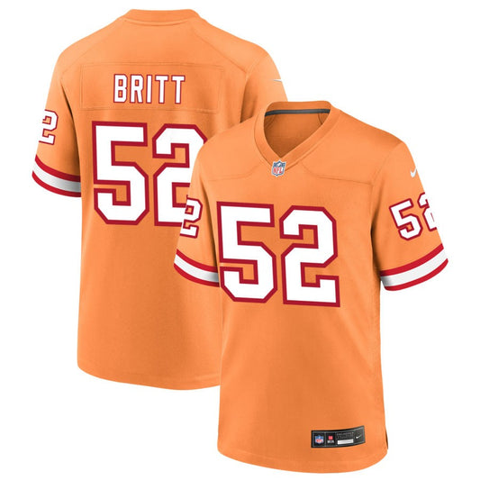 K.J. Britt Men's Nike Orange Tampa Bay Buccaneers Custom Throwback Game Jersey