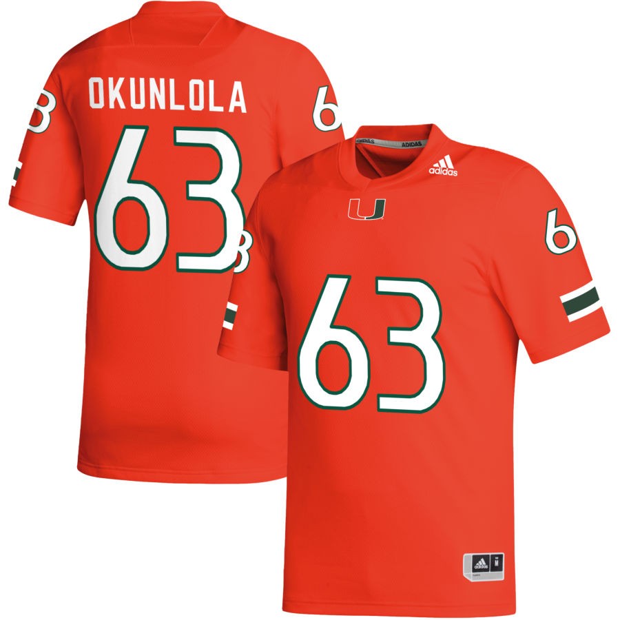 Samson Okunlola Men's adidas Orange Miami Hurricanes Pick-A-Player NIL Replica Football Jersey