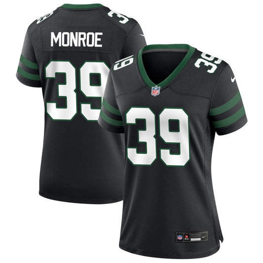 Jarius Monroe Women's Nike  Legacy Black New York Jets Alternate Custom Game Jersey