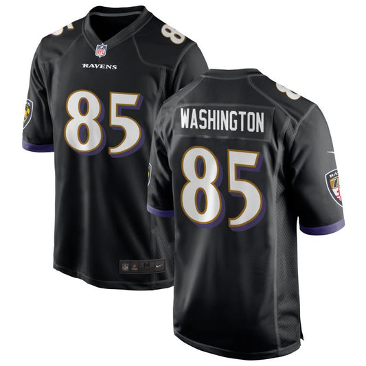 Scotty Washington Youth Nike Black Baltimore Ravens Game Custom Jersey