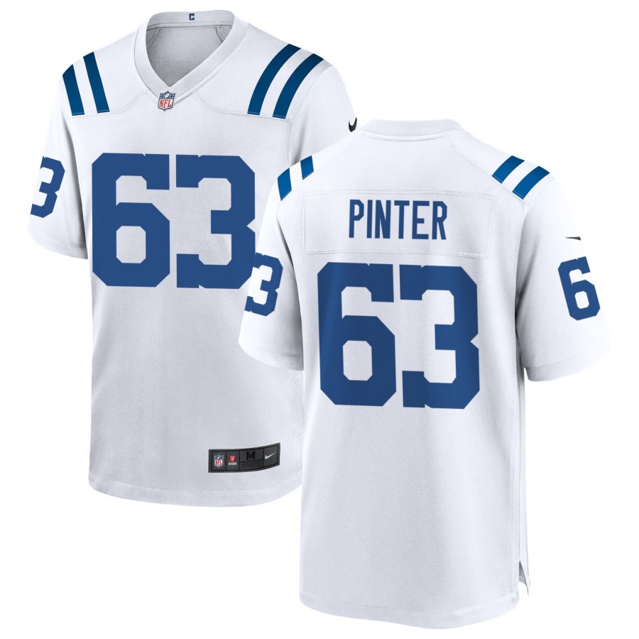 Danny Pinter Men's Nike White Indianapolis Colts Custom Game Jersey