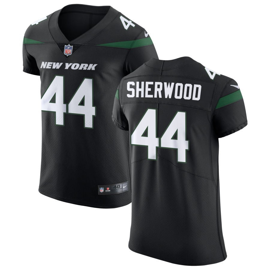 Jamien Sherwood Men's Nike Stealth Black New York Jets Vapor Untouchable Elite Custom Jersey