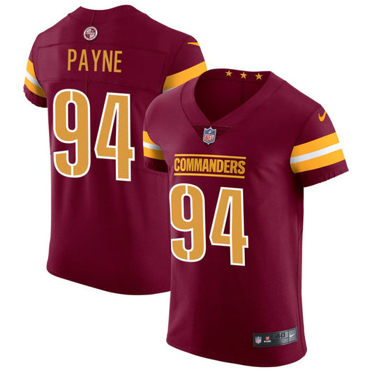 Daron Payne Men's Nike Burgundy Washington Commanders Vapor Untouchable Elite Custom Jersey