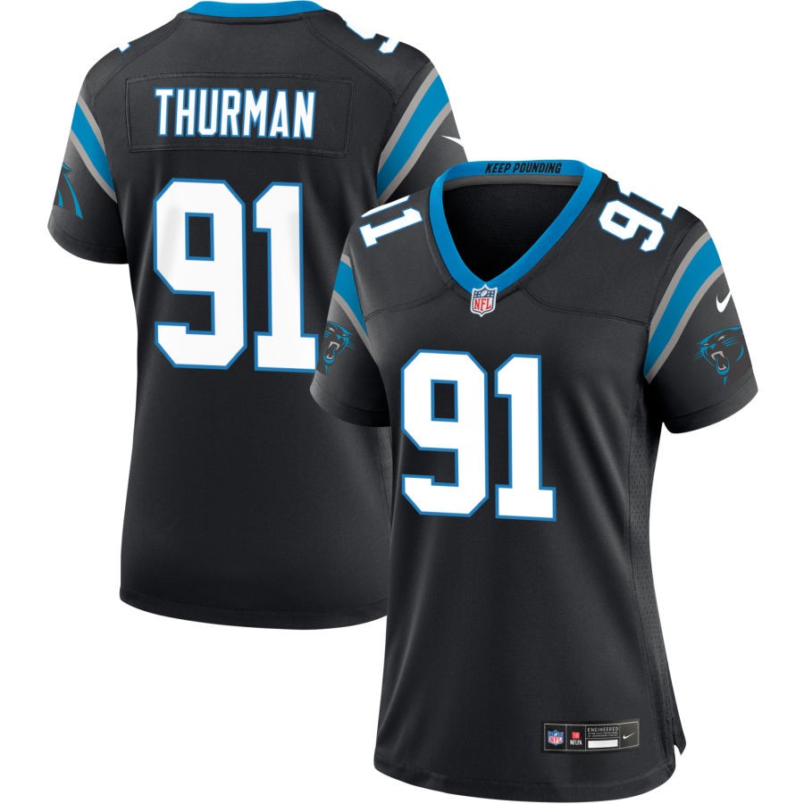 Nick Thurman Women's Nike Black Carolina Panthers Custom Game Jersey