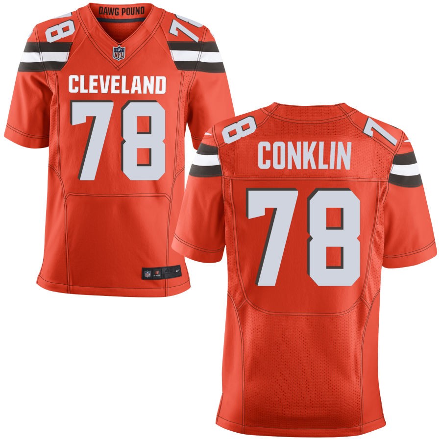 Jack Conklin Men's Nike Orange Cleveland Browns Custom Alternate Elite Jersey