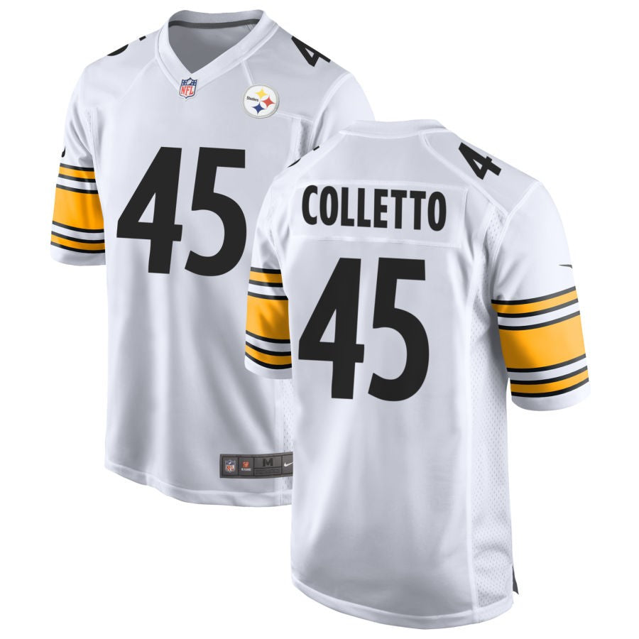 Jack Colletto Men's Nike White Pittsburgh Steelers Game Custom Jersey