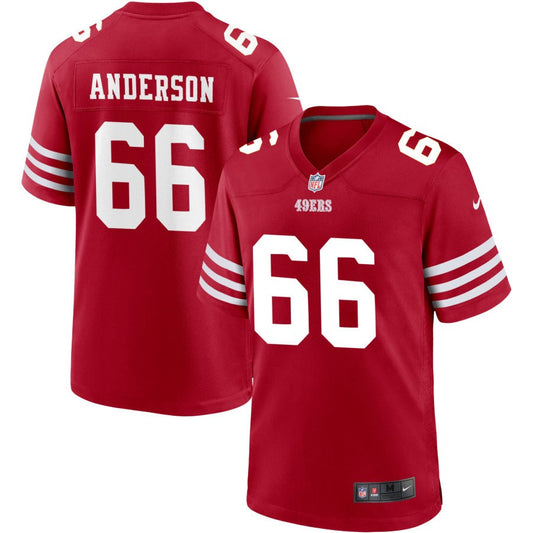 Evan Anderson Men's Nike Scarlet San Francisco 49ers Custom Jersey