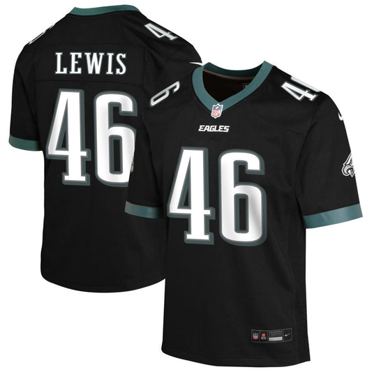 Terrell Lewis Youth Nike Black Philadelphia Eagles Alternate Custom Game Jersey