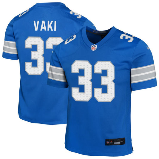 Sione Vaki Youth Nike Blue Detroit Lions Custom Game Jersey