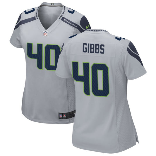 Easton Gibbs Women's Nike Gray Seattle Seahawks Alternate Custom Game Jersey