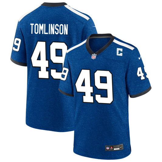 Eric Tomlinson Men's Nike  Blue Indiana Nights Indianapolis Colts Alternate Custom Game Jersey